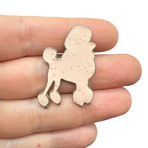 Vintage Pink Poodle Brooch, Sparkling Dog Pin